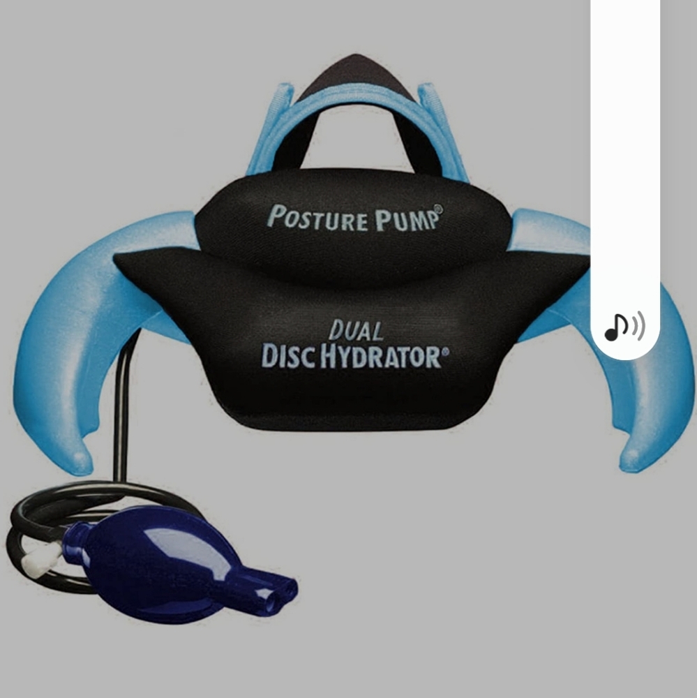 Dual Disc Hydrator Cervical Traction Device - Black/Light Blue